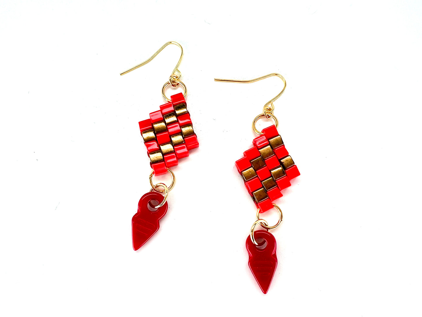 Red Arrowhead Earrings