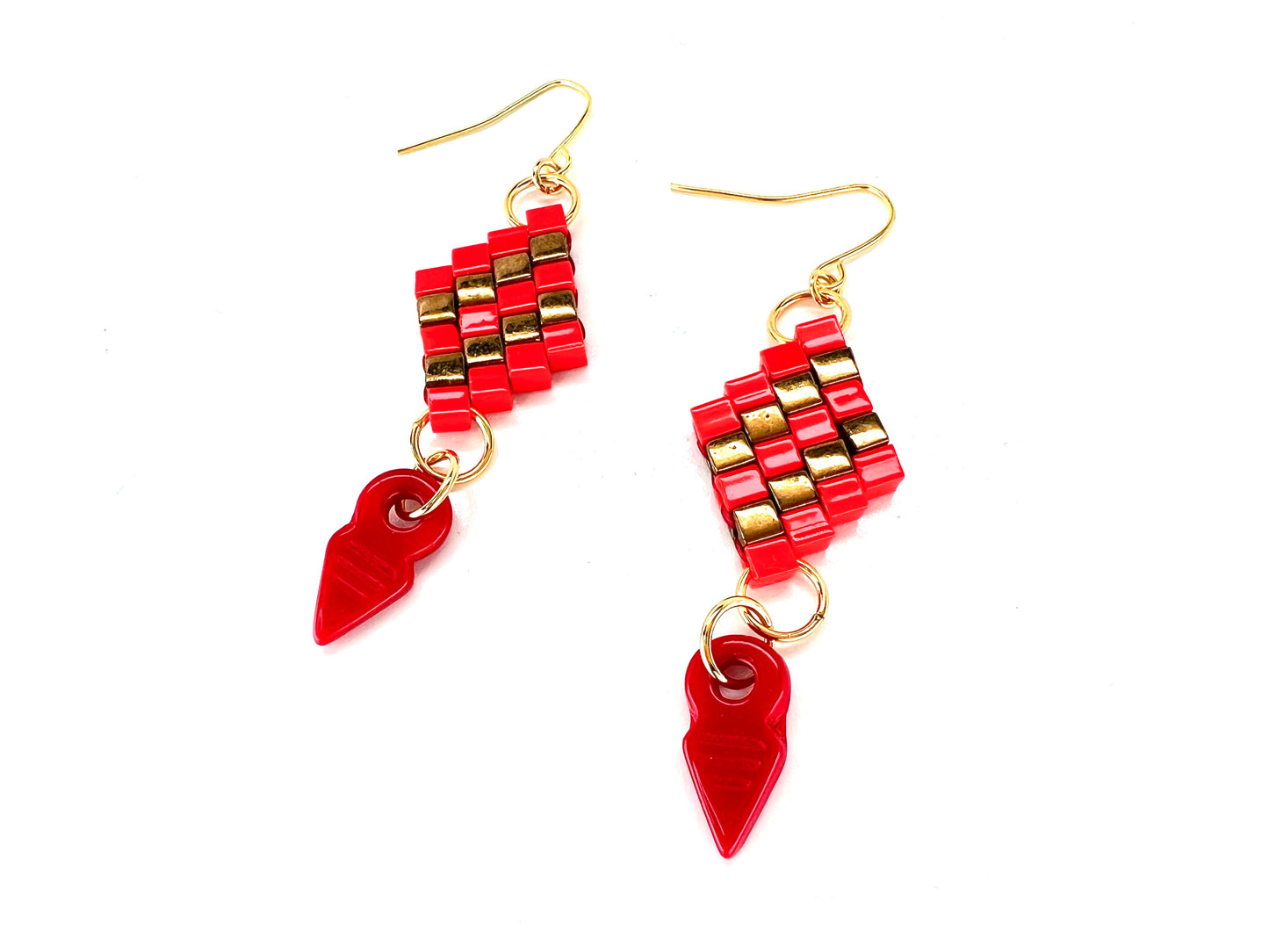 Red Arrowhead Earrings