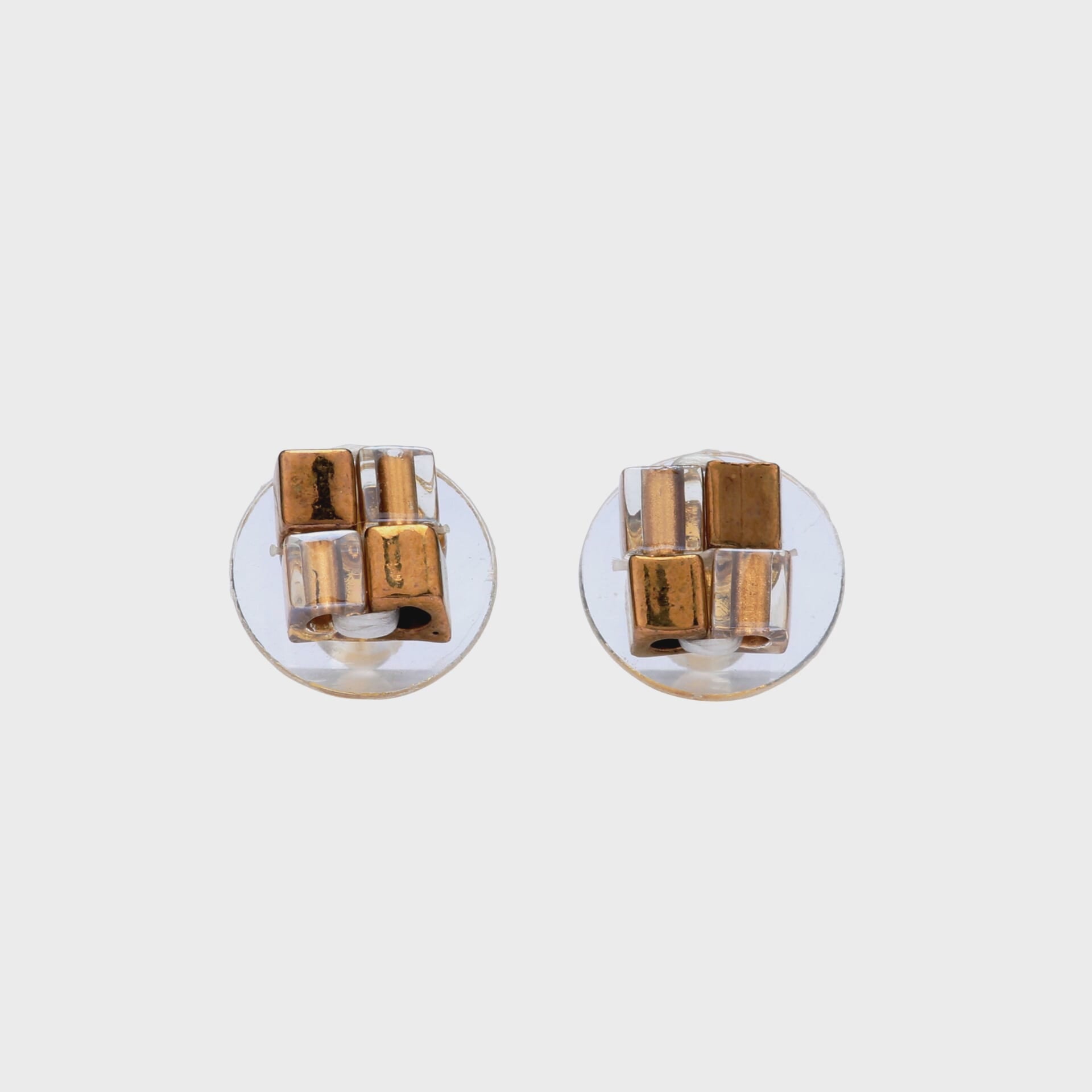 This is a short video showing a 360 degree view of the square earrings with the backs attached.